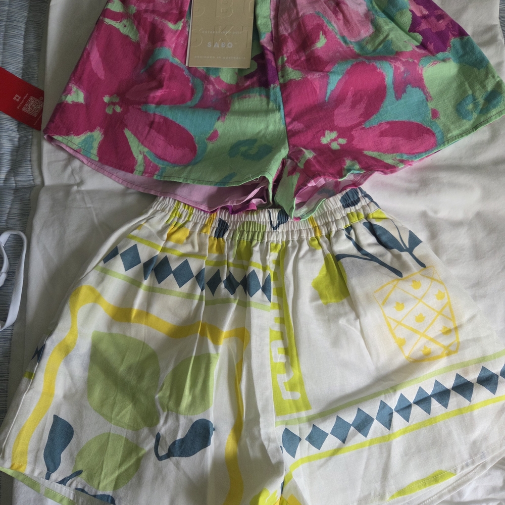Sabo Australia Floral and Geometric Print Shorts - Set Of Two